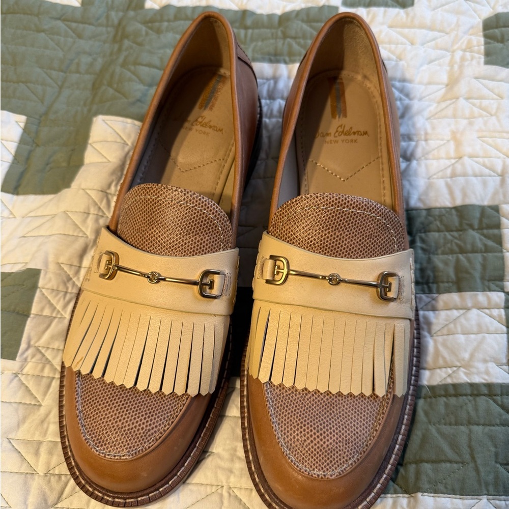 Sam Edelman Brown and Cream Loafers fits like a 7 1/2